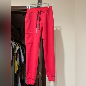Figs Neon Red Zamora Joggers XS